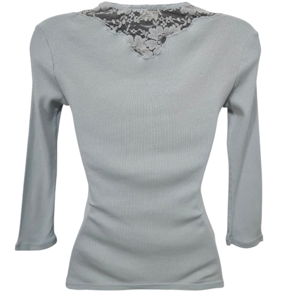 BCBGMaxAzria Form Fitted Lace Button Up Top - Picture 2 of 3